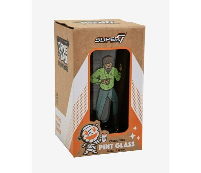 Monster action figure in an orange window box